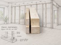 Строганный брусок из сосны 30x30 мм ГОСТ — Каркас перегородки