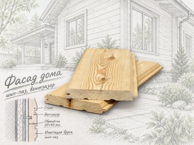 Имитация бруса из лиственницы 20x140 мм класс AB